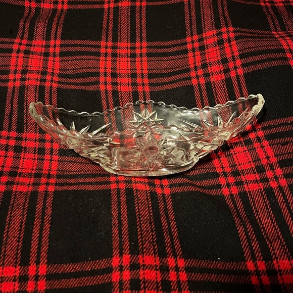 Anchor Hocking Prescut Crystal Gondola Star of David Dish - Picture 2 of 11